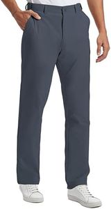 Mens Golf Pants Lightweight Quick Dry with Anti-Slip Back Waist Strip Work Dress Pants 30"/32"/34" Stretch Casual Slacks Trousers with 4 Pockets30W/30L-cool Grey