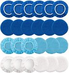 LUTER 5-6 Inch 24pcs Polishing Bonnet Pads Microfiber Wax Applicator Including 12 Packs Microfiber Waxing Bonnet 6 Packs Wool Buffing Pads 6 Packs Non-Woven Buffing Pad