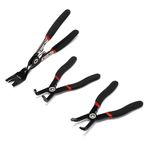 CASOMAN 3Pcs Body Clip Plier Set, Include 30 Degree and 80 Degree Push Pin Pliers, Panel Clip Removal Pliers, Black