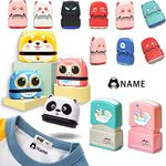 Personalized Name Stamp for Kids Clothing, Custom Name Tag Labels Stickers Stamps Baby Clothes Nursery Permanent Fabric Markers,Tampon Encreur Vêtement Personnalisé Etiquette Enfant 13 styles&36 icons