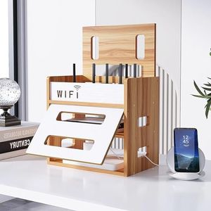 Catekro Cajas de Almacenamiento de Routers WiFi, Gabinetes WiFi Ocultos para Routers y Módems, Cajas Decorativas para Routers de Oficina y Hogar