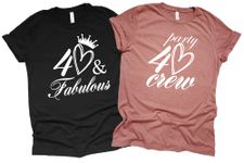 40 & FABULOUS - 40 PARTY CREW BIRTHDAY DESIGN UNISEX SHORT SLEEVE T-SHIRTS