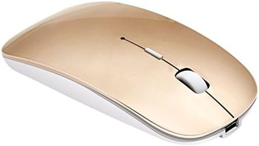 Rechargeable Bluetooth Mouse for MacBook Air/Pro – Ultra-Thin, Silent Wireless Mouse for iPad, Mac, Chromebook, Laptop, and PC, Gold
