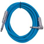 Seismic Audio SAGC10R-Blue 10-Feet TS 1/4-Inch to 1/4-Inch Right Angle TS Guitar Cables, Blue