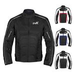 HWK Spyder Motorcycle Jacket for Men with Weather Resistant Cordura Textile Fabric for Enduro Motocross Motorbike Riding and Impact Protection Armor, Dual Sport Motorcycle Riding Jacket (Black, XL)