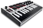 Akai Professional MPK Mini MK3 - Clavier MIDI USB Portable avec 25 Touches, 8 Pads de Batterie, Logiciels et Native Instruments Sound Package (NKS Integration), Blanc