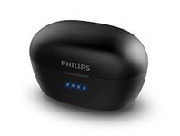 Philips Audio TAT3215 Bluetooth 5.1 Wireless in-Ear Earbuds, TWS Stereo Headphones, IPX4, Up to 24hrs of Playtime with Power Bank Charging Case - Charges Phone - Black (TAT3215BK), Fits All