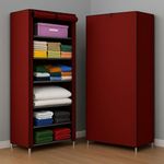 YouCopia Collapsible Wardrobe 6 Shelves Storage Clothes Storage Rack Quick Wardrobe/Cabinet/Multipurpose Storage Rack, Foldable, Collapsible Fabric Organizer Cupboard for Bedroom