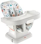 Fisher-Price SpaceSaver Simple Clean High Chair – Pacific Pebble, Portable Infant-to-Toddler Dining Chair and Booster seat with Easy Clean up Features