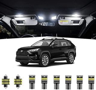 10pcs RAV4 Interior LED Lights Kit Super Bright LED Map Dome Light Bulbs for 2016-2020 Toyota RAV4 all models