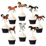 Blumomon 32 Pack Horse Cupcake Toppers Assembled Horse Racing Cake Toppers Horse Cake Decorations for Equestrian Themed Birthday Birthday Baby Shower Wedding Party Decorations