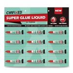 CYAFIXED Super Glue Liquid, All-Purpose Superglue, Cyanoacrylate Instant Adhesive for Plastic, Wood, Metal, Repair - Twelve 3 Gram Tubes, Clear