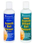 Aramith Bundle of 2 Items Billiard Ball Cleaner & Aramith Billiard Ball Restorer 8.4 fl.oz. Bottles