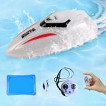 ORALEAF Mini Remote Control Boat，Pool and Lakes Toys Fast Submarine for Kids 8-12 (White)