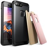 SUPCASE Water Resistant Rugged Protective Case with 3 Interchangeable Covers for iPhone 7 Plus/8 Plus, Black