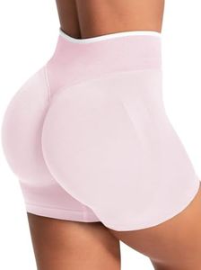 Aoysky Womens Workout Shorts 4.1" Scrunch Butt Biker Shorts High Waisted Yoga Gym Running Booty Shorts Pink
