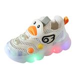 Kids LED Light up Shoes Low Top Charging Flashing Sneaker Boys Girls Running Trainers Small White Shoes Light Board Shoes Non Slip Soft Bottom Toddler Shoes Baby Girl Shoes Size 5 (Beige, 5 Toddler)