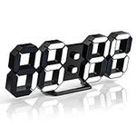 EDUP HOME 3D LED Clock Desk Alarm Clock Wall Clock with Remote Control, 9.7" LED Electronic Clocks, Snooze Model, Temperature, Night Light Auto/Custom Brightness