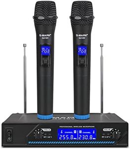 G-MARK Wireless Microphone System, Dual Professional VHF Cordless Dynamic Mic Handheld Microphone System for Home Karaoke, Meeting, Party, Church, DJ, Wedding, Home KTV Set, 200 ft