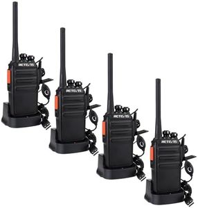Retevis RT24 Plus Walkie-Talkie Professionali, PMR446 Ricetrasmittenti Licenza-libero 16 Canali CTCSS/DCS, Radioline Walkie Talkie con Auricolare e USB Caricatore(Nero, 4 pezzi)