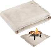 Fire Pit Mat - 39.4 * 37.8in Fireproof Blanket for Under Fire Pit, Compatible with Solo Stove, Heat Resistant Rug for Outside Indoor Wooden Deck Grass Lawn Protection - Brown