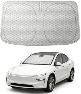 WOLFBOX Graphene Windshield Sun Shade Tesla Model Y/Model 3, Ice Silk Technology Advanced Heat Dissipation Fabric, Blocks 99% UV&Infrared Rays for Model Y Juniper/Model 3 Highlands(56.30''L*37.01''W)