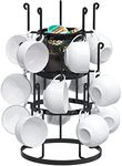 Mug Tree Mug Holder Mug Rack Cup Holder Kitchen Cup Stand Storage Organizer Display Stand Kitchen Supplies for Tea Coffee Cup Mug Hooks Jewelry Necklace Hanger Black(12 Cup)