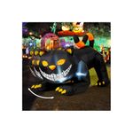 GOOSH 6 FT Halloween Inflatables Outdoor Black Cat with Fangs, Blow Up Yard Decoration Clearance with LED Lights Built-in for Holiday/Party/Yard/Garden