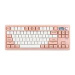 EPOMAKER Shadow-S VIA Wireless Gaming Keyboard, Gasket Mechanical Keyboard, with 1.14 inch Programmable Smart Screen, Bluetooth/2.4Ghz/USB-C Wired Creamy Keyboard (Pink White, Wisteria Linear Switch)