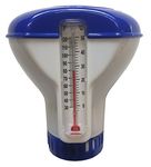 PoolSupplyTown Floating 1" Mini Small Chlorine and Bromine Tabs Dispenser with Thermometer for Pool, Spa, Jacuzzi, Hot Tub, Fountain