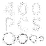 SUNNYCLUE 1 Box 400PCS 304 Stainless Steel Thick Strong Jump Rings Silver Metal Rings Craft Polished Smooth Connector Jump Rings for Jewelry Making Charms DIY Keychain Necklace Bracelet Accessories