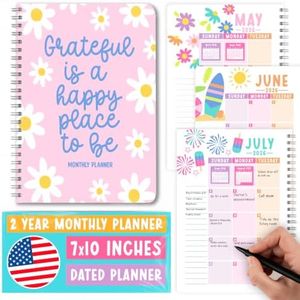 2 Year Monthly Planner 2026-2027 - 2 Year Planner 2026-2027, Monthly Calendar 2026-2027, Calendar Book, Pink Calendars, Planners & Organizers