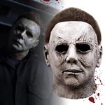 DUOLAM Michael Myers Mask Halloween Carnival Film Killer Scary Horror Latex Masks with Hair Head Mask Adult Cosplay Costume for Carnival & Halloween