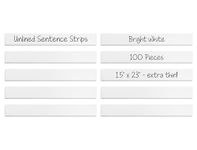 Hygloss Products White Sentence Strips - Great for Kids Arts and Crafts, Decorations, Classroom Activities - Cardstock - Unlined Thin Strip - 1.5" High x 23" Long Size - 100 Pieces