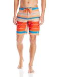Kanu Surf Mens Specter Stripe Board Shorts, Orange, 38A