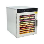 10 Tray Stainless Steel Fruit Dryer Machine, Food Dehydrator Machine with 24H- Timer & 20-90°C Temperature Control, for fruit vegetable jerky meat,with Recipe Book