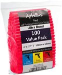 Artellius - Red Hot Glue Sticks 4" x.27" (100 Bulk Pack) - Ultra Bond Hot Melt Adhesive Mini Glue Sticks for All temperature Glue Guns