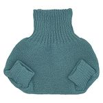Organic Merino Wool Diaper Cover - Overnight Knit Diaper Cover for Fitted Cloth Diaper (EU86-92, Lagoon)