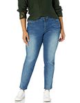 Democracy Women's Plus-Size Ab Solution Straight Leg Jean, Blue, 20 Plus