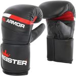 Meister Gel Armor Full-Grain Cowhide Leather Bag Mitts w/Wrist Support - Black - Large/X-Large (16oz)