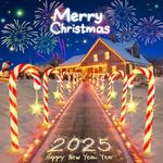 Christmas Decorations Solar Lights Outdoor: 24 Pack 144 LED Solar Christmas Lights Outdoor Waterproof, 8 Modes Solar Powered Candy Cane Lights for Pathway Yard Garden Porch Patio Holiday Xmas Decor