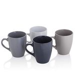 Sabichi Grey Stoneware Mugs Set of 4 – Durable Tea & Coffe Mug Set for Everyday Use – Dishwasher & Microwave Safe, Chip-Resistant Stoneware Mug Set - Perfect for Home, Kitchen, and Office