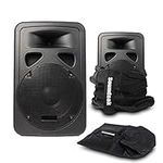 Skytec SP1000A 10" Active PA Speakers (Pair) with Bags 2-Way Bass Reflex System 800W