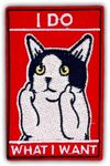 AAVEDGE Iron On Patches, Funny Cat Embroidered Jean Patches, Red Punk Sew On Patches, I DO What I Want Applique Iron On Patches for Clothes, Vest Jackets, Jeans, Backpacks, Clothing & Hats.