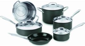 Cuisinart GG-10 GreenGourmet Hard-Anodized Nonstick 10-Piece Cookware Set Black