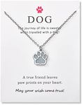 Glow in the Dark Blue Necklaces for Women Silver Dog Paw Print Necklace Choker for Women Men Puppy Dog Lovers Necklace Gifts for Women Girls Adjustable Best Friend Pendant Dog Friendship Necklace