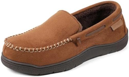 Zigzagger Men's Moccasin Slippers Memory Foam House Shoes, Indoor and Outdoor Warm Loafer Slippers, Windsor, 14 M US