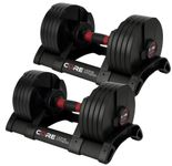 Core Fitness® Adjustable Dumbbell Weight Set by Affordable Dumbbells - Adjustable Weights - Space Saver - Weights - Dumbbells for Your Home -