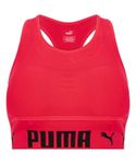 PUMA Women's T-Back Strap Seamless Sports Bra, Bright Red, Large