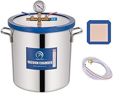 P PBAUTOS 5 Gallon Vacuum Chamber, Tempered Glass Lid Stainless Steel Degassing Chamber Perfect for Stabilizing Wood, Degassing Silicones, Epoxies and Essential Oils